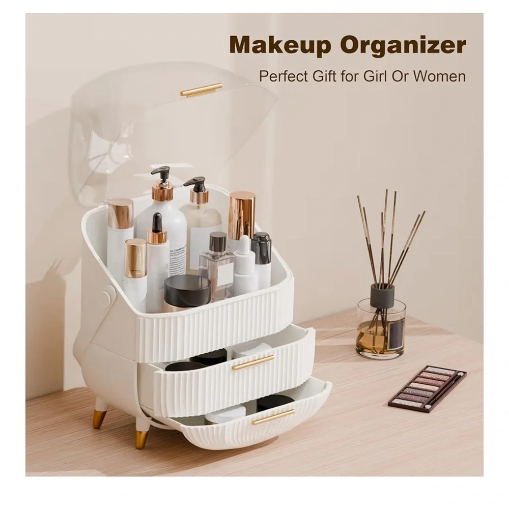 White and Clear Storage Organizer with Drawers